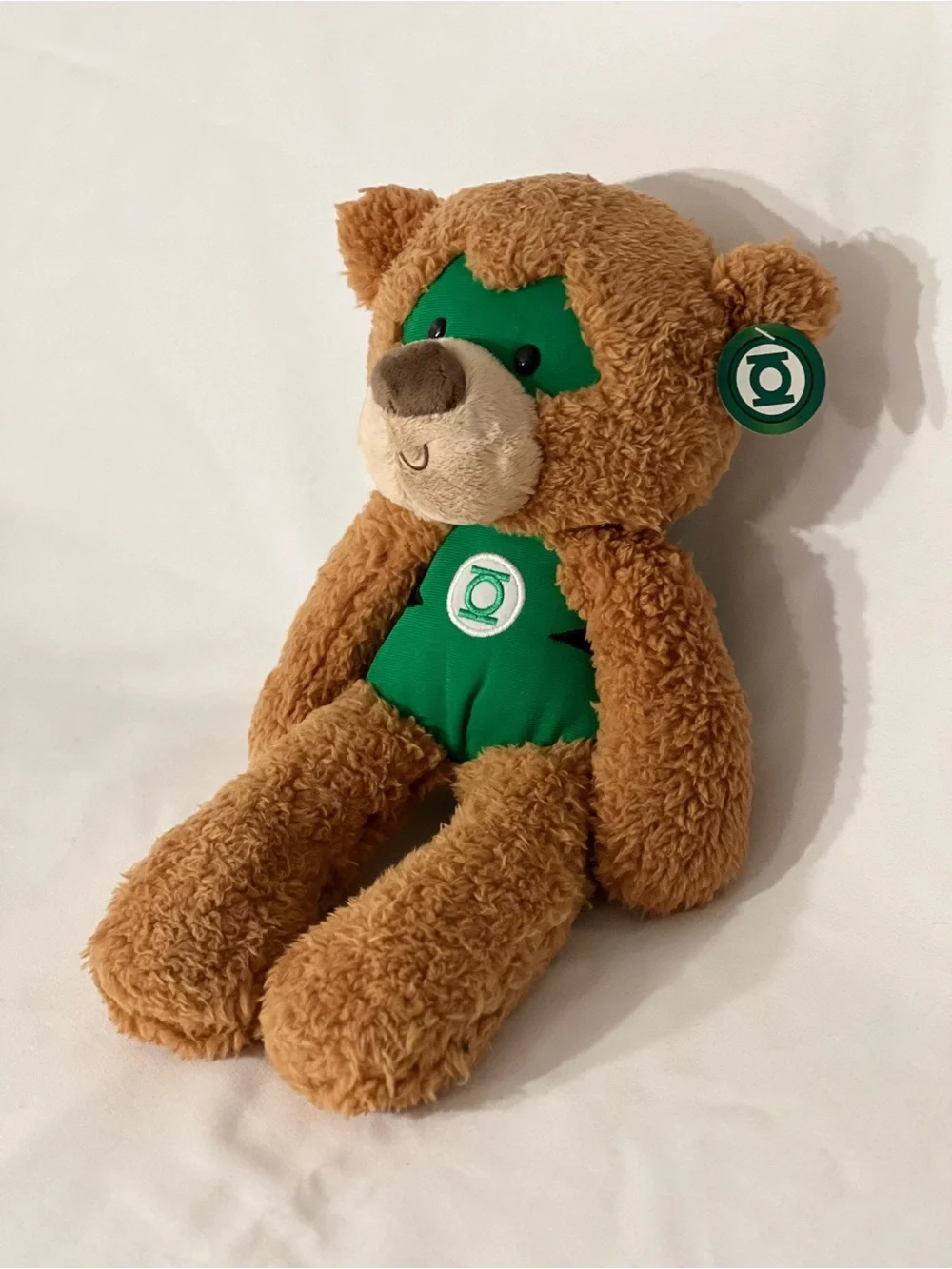 GUND DC Comics Green Lantern Fuzzy Teddy Bear Stuffed Animal Plush, Brown, 14